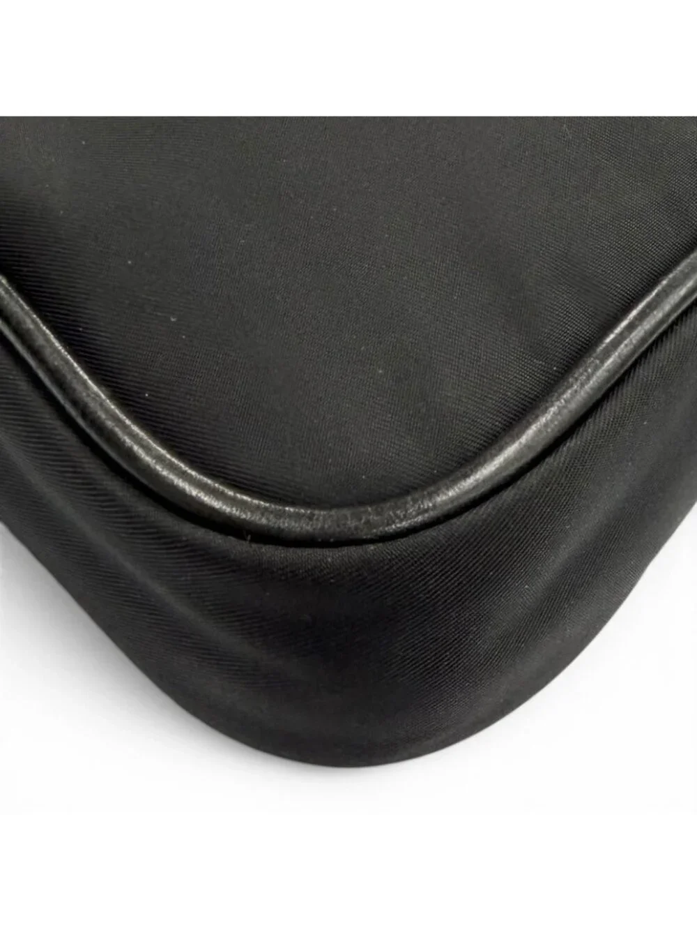 Chrome Hearts Nylon Leather Scroll Logo Plate Clutch Black Silver